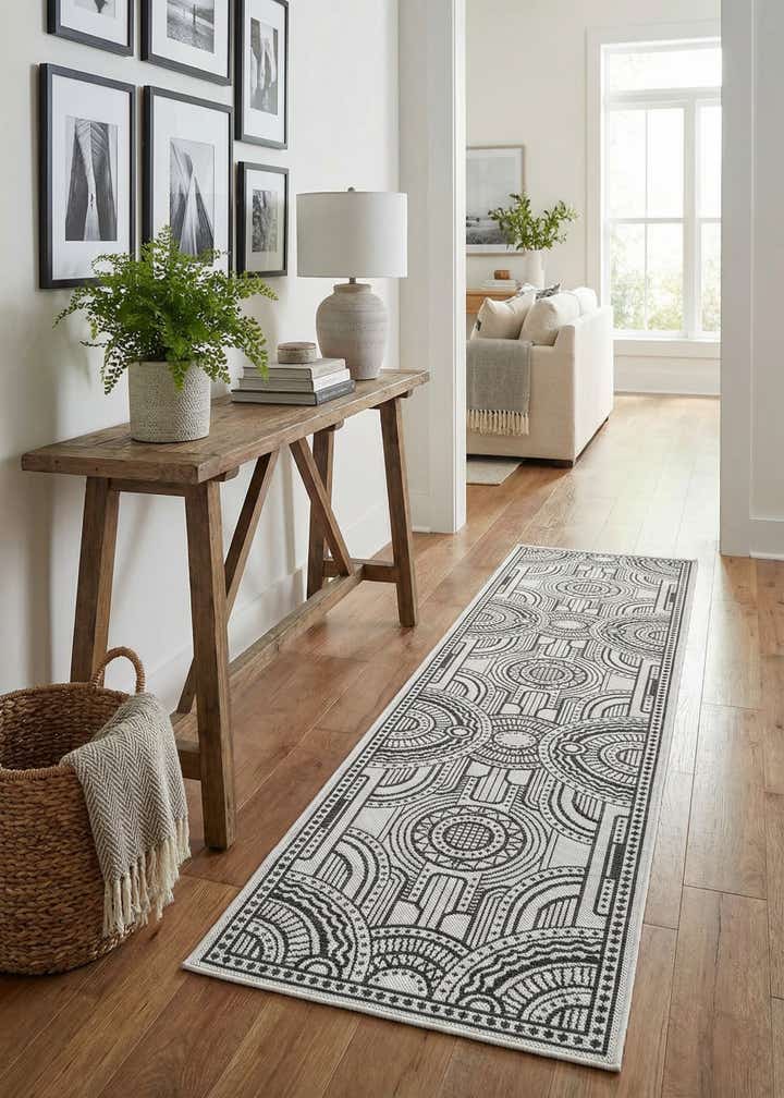 2' x 8' Easy-Clean Traditional Indoor / Outdoor Runner Rug