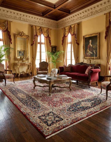 8' 2 x 11' 1 Hand Knotted Kerman Persian Wool Rug
