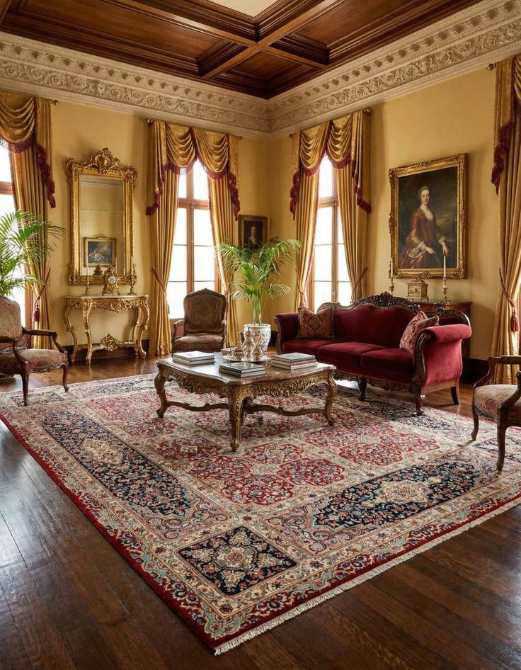 Detail image of 8' 2 x 11' 1  Hand Knotted Kerman Persian Wool Rug