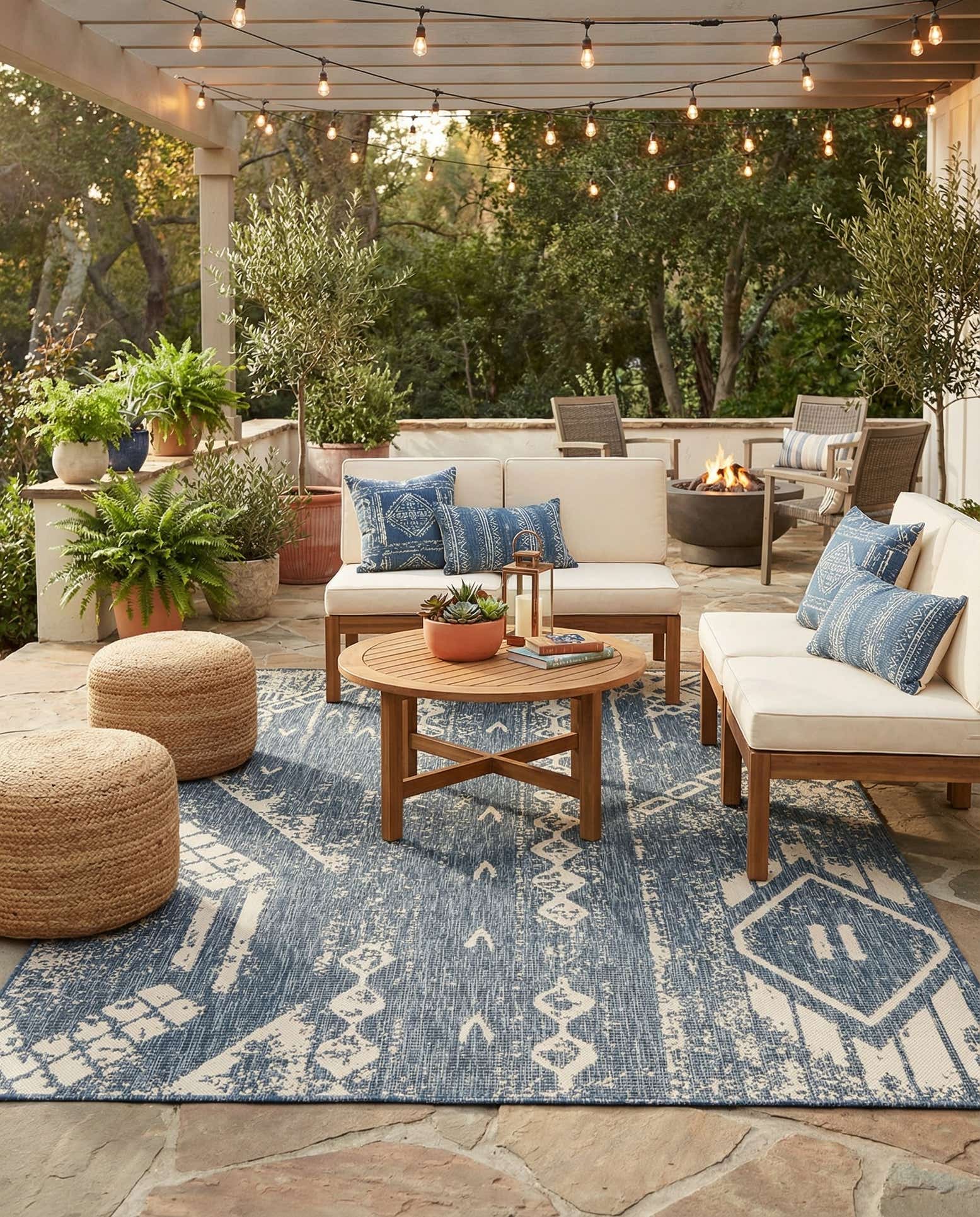 6' x 9' Easy-Clean Bohemian Indoor / Outdoor Rug