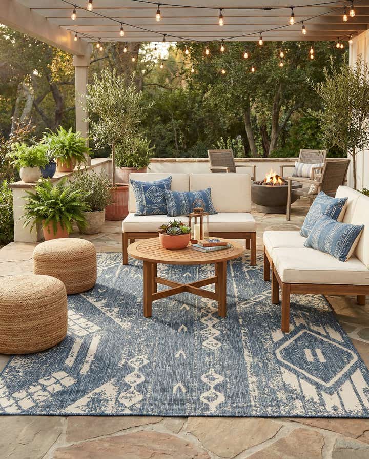 6' x 9' Easy-Clean Bohemian Indoor / Outdoor Rug