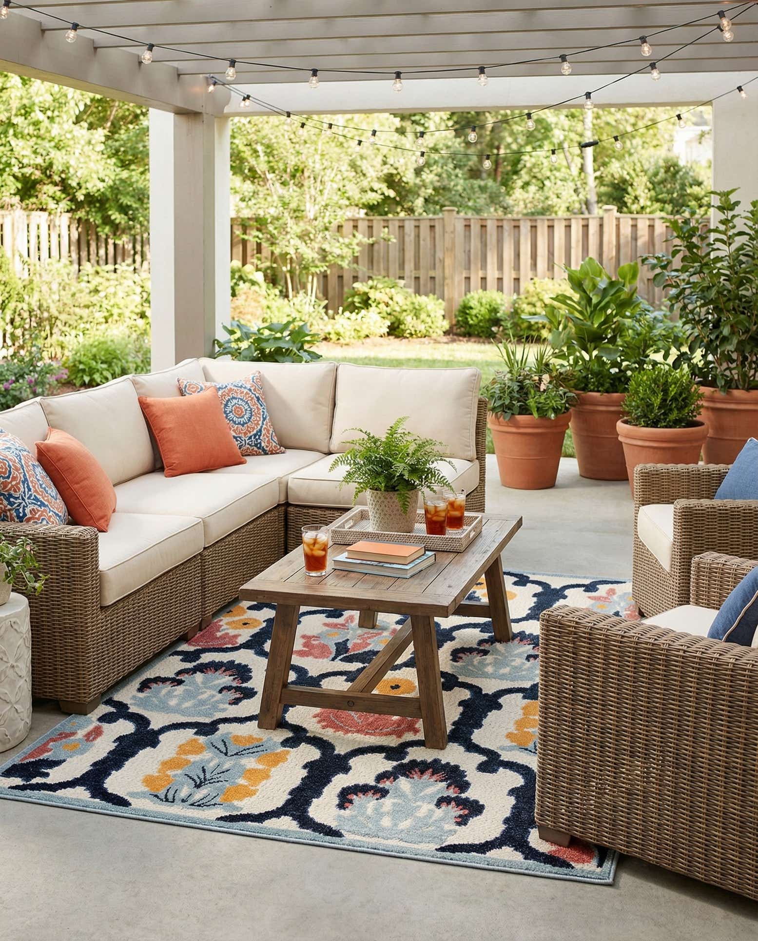 5' 3 x 8' Easy-Clean Belize Indoor / Outdoor Rug