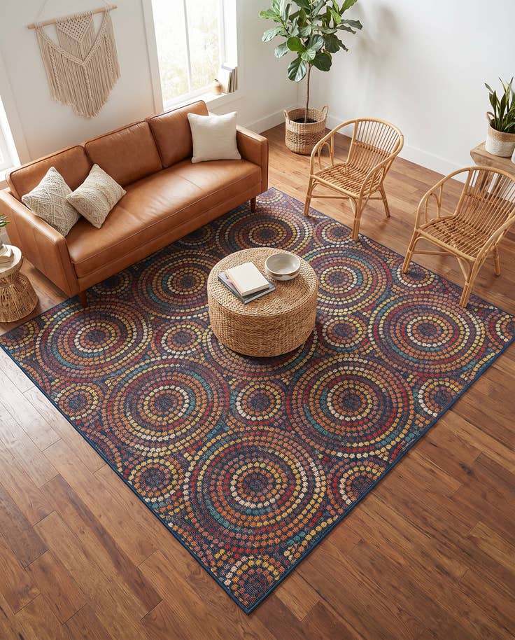 Detail image of 7' 10 x 7' 10 Easy-Clean Baja Indoor / Outdoor Square Rug