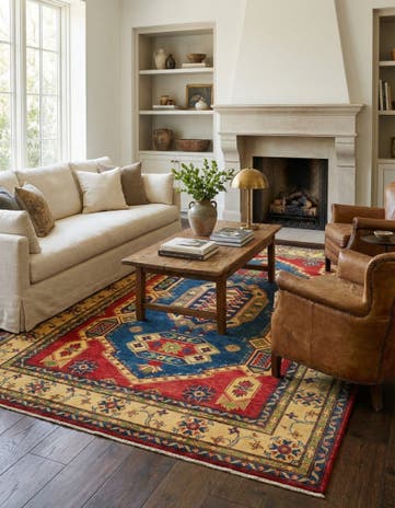 6' 3 x 9' 3 Hand Knotted Kazak Rug