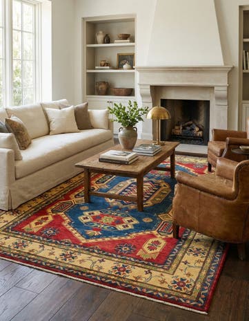 6' 3 x 9' 3 Hand Knotted Kazak Rug