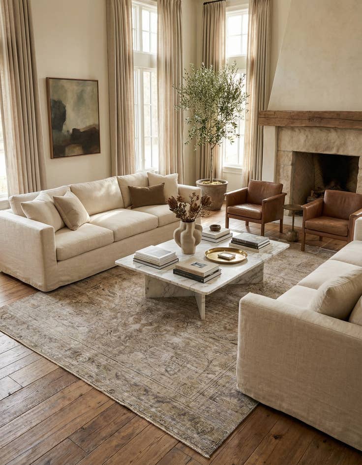 Detail image of 6' 5 x 9' 2  Hand Knotted Ultra Vintage Persian Wool Rug