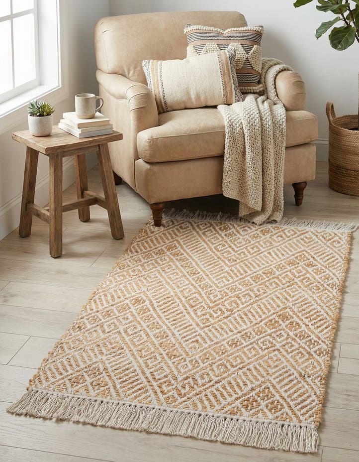 2' x 3' 1 Handmade Braided Jute Rug