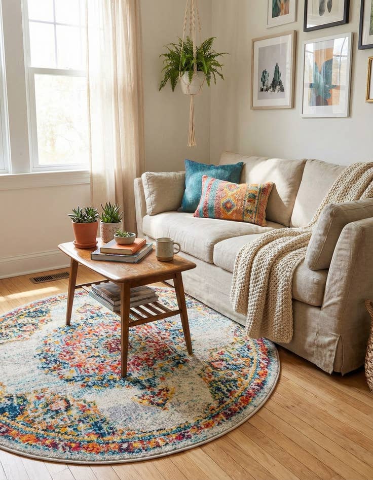 Detail image of 3' x 3' Carrington Round Rug