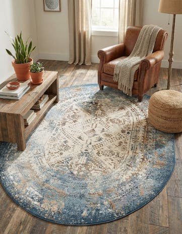 Blue Highbury Oval Rug