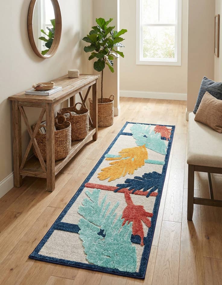 Detail image of 2' x 8'  Washable Belize Indoor / Outdoor Runner Rug