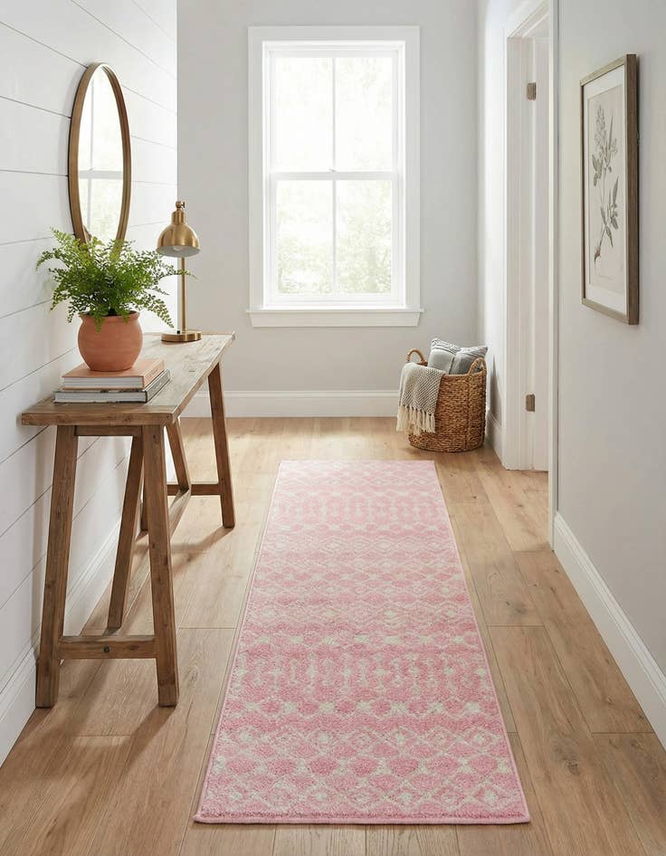 Detail image of 2' x 7' Moroccan Trellis Runner Rug