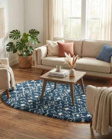  4' x 6' Moroccan Trellis Shag Oval Rug