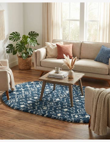 4' x 6' Moroccan Trellis Shag Oval Rug