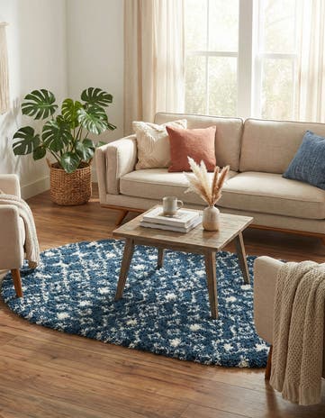 4' x 6' Moroccan Trellis Shag Oval Rug