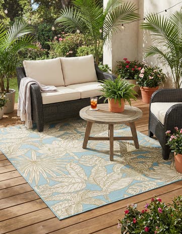 5' x 8' Easy-Clean Botanical Indoor / Outdoor Rug