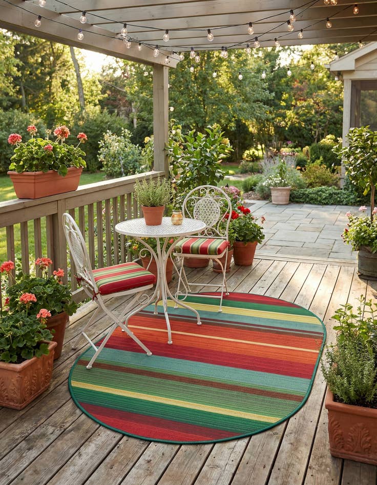 Detail image of 2' 2 x 3'  Washable Modern Indoor / Outdoor Oval Rug