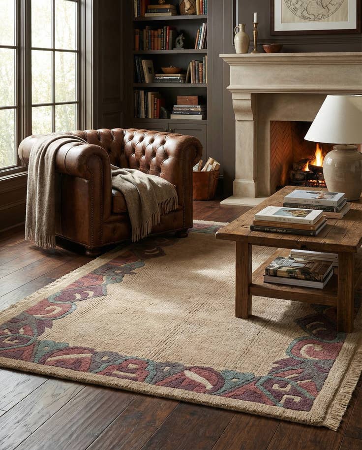 Detail image of 4' x 5' 10 Hand Knotted Tibet Wool Rug