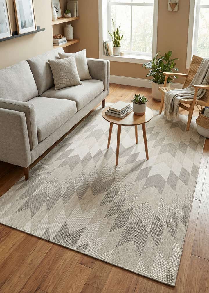 5' 3 x 8' Easy-Clean Modern Indoor / Outdoor Rug