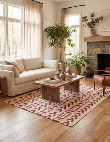 5' 2 x 6' 5 Hand Woven Kilim Modern Wool Rug