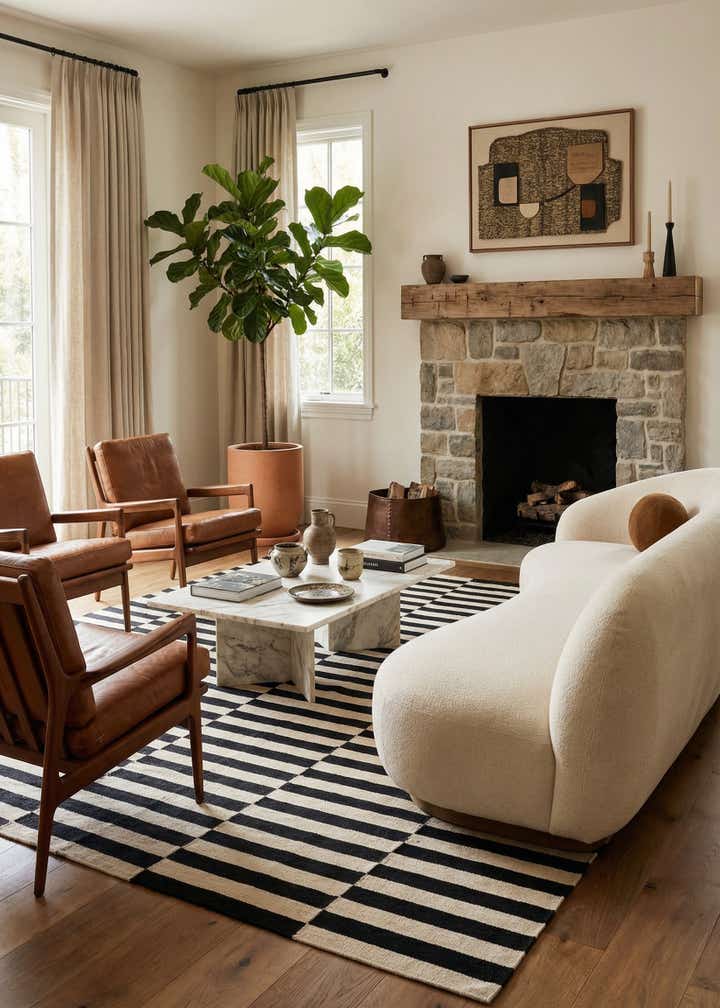 5' 8 x 7' 11 Hand Woven Kilim Modern Wool Rug