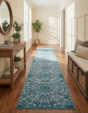 Turquoise Monaco Runner Rug