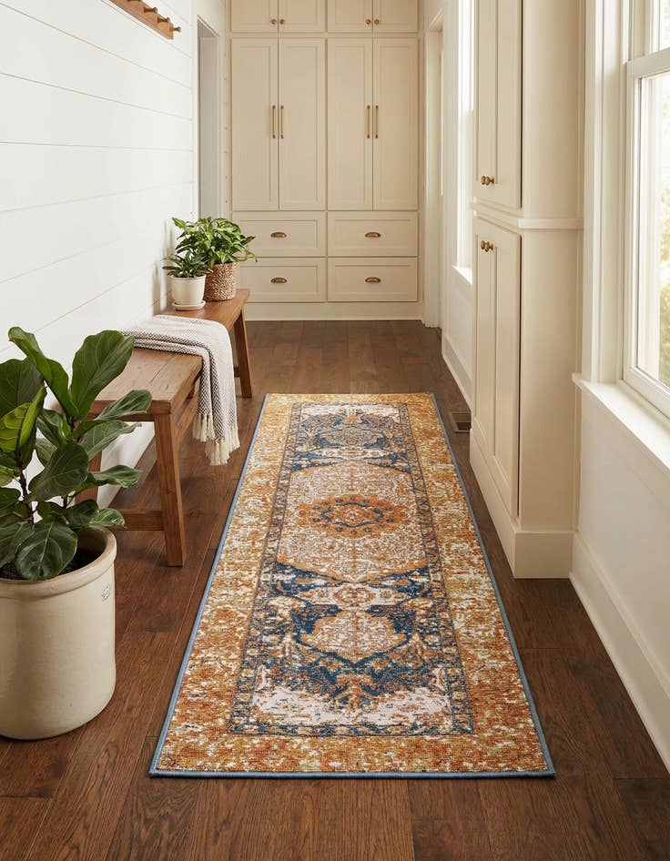 Detail image of  2' x 5'  Washable Traditional Indoor / Outdoor Runner Rug