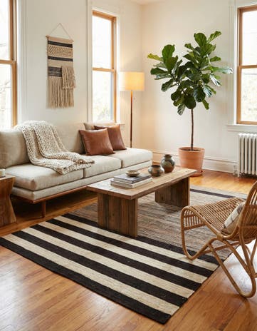4' 5 x 5' 10 Hand Woven Kilim Modern Wool Rug