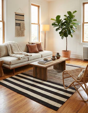 4' 5 x 5' 10 Hand Woven Kilim Modern Wool Rug