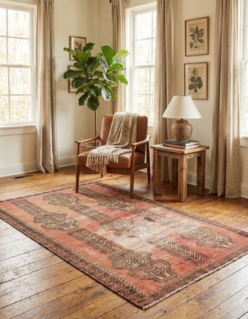 3' 5 x 6' 2 Hand Knotted Ultra Vintage Persian Wool Rug