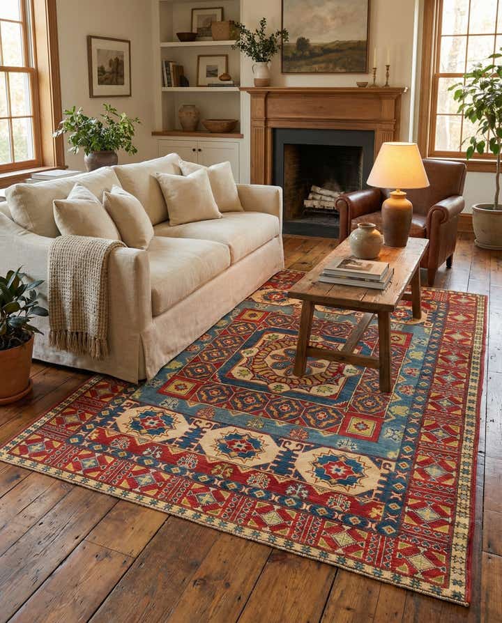 5' 3 x 6' 10 Hand Knotted Kazak Rug