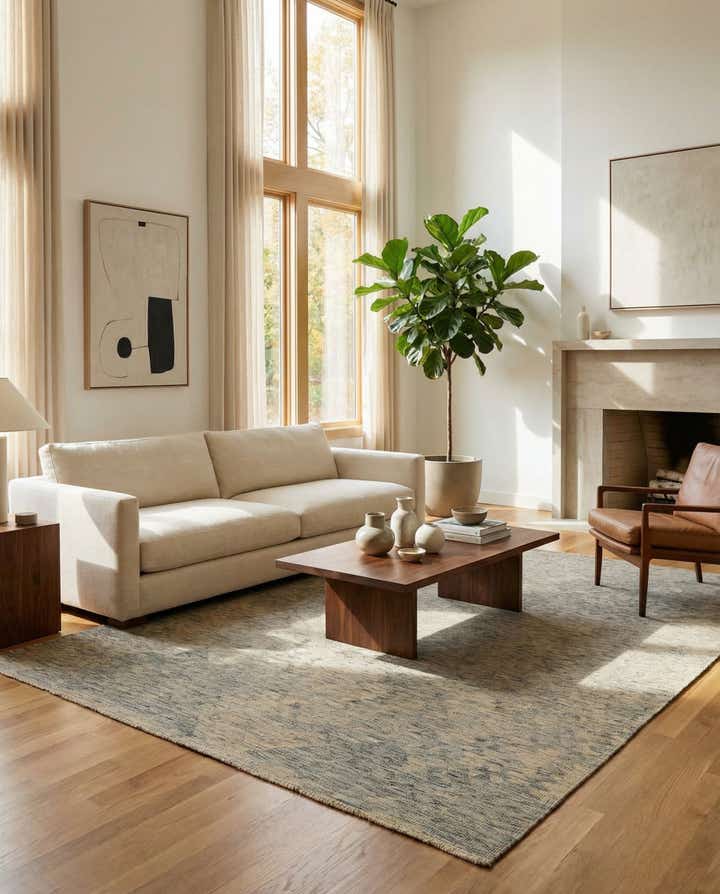 6' 6 x 9' 7 Hand Woven Kilim Modern Wool Rug