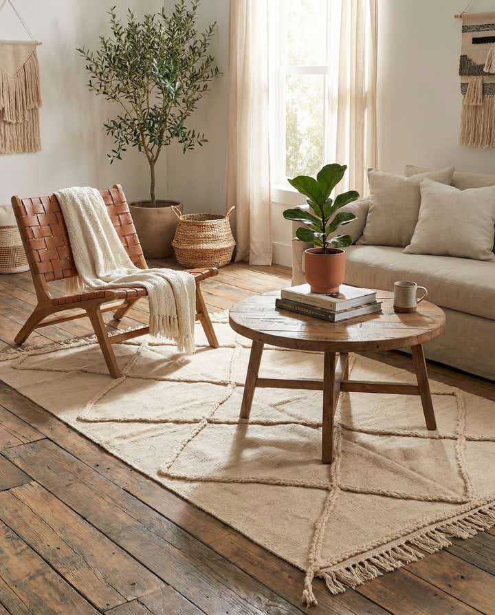 3' 6 x 5' 2 Hand Knotted Moroccan Wool Rug