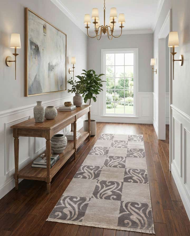 2' 9 x 9' 9 Hand Knotted Darya Wool Runner Rug