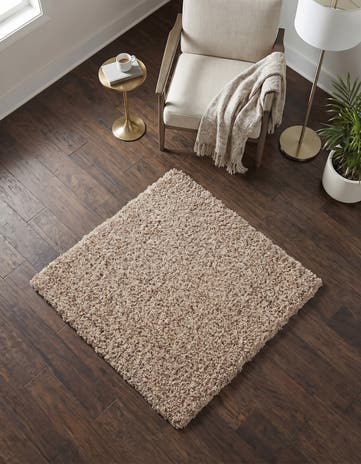 3' x 3' Solid Shag Square Rug