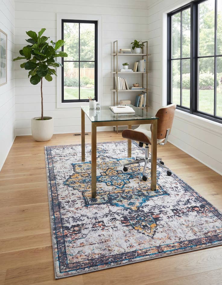 Detail image of 5' 3 x 8' Washable Francesca Rug