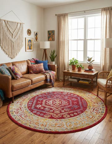 Magenta Aurelia Round Rug