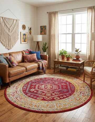 Magenta Aurelia Round Rug