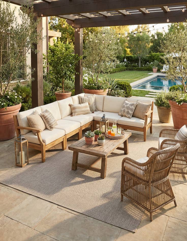 Detail image of 13' x 13'  Washable Solid Indoor / Outdoor Square Rug