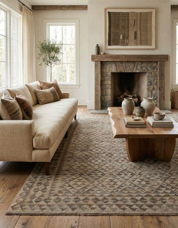 6' 10 x 10' Hand Woven Kilim Maymana Wool Rug