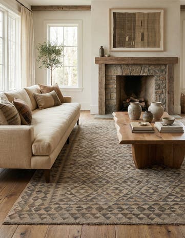 6' 10 x 10' Hand Woven Kilim Maymana Wool Rug