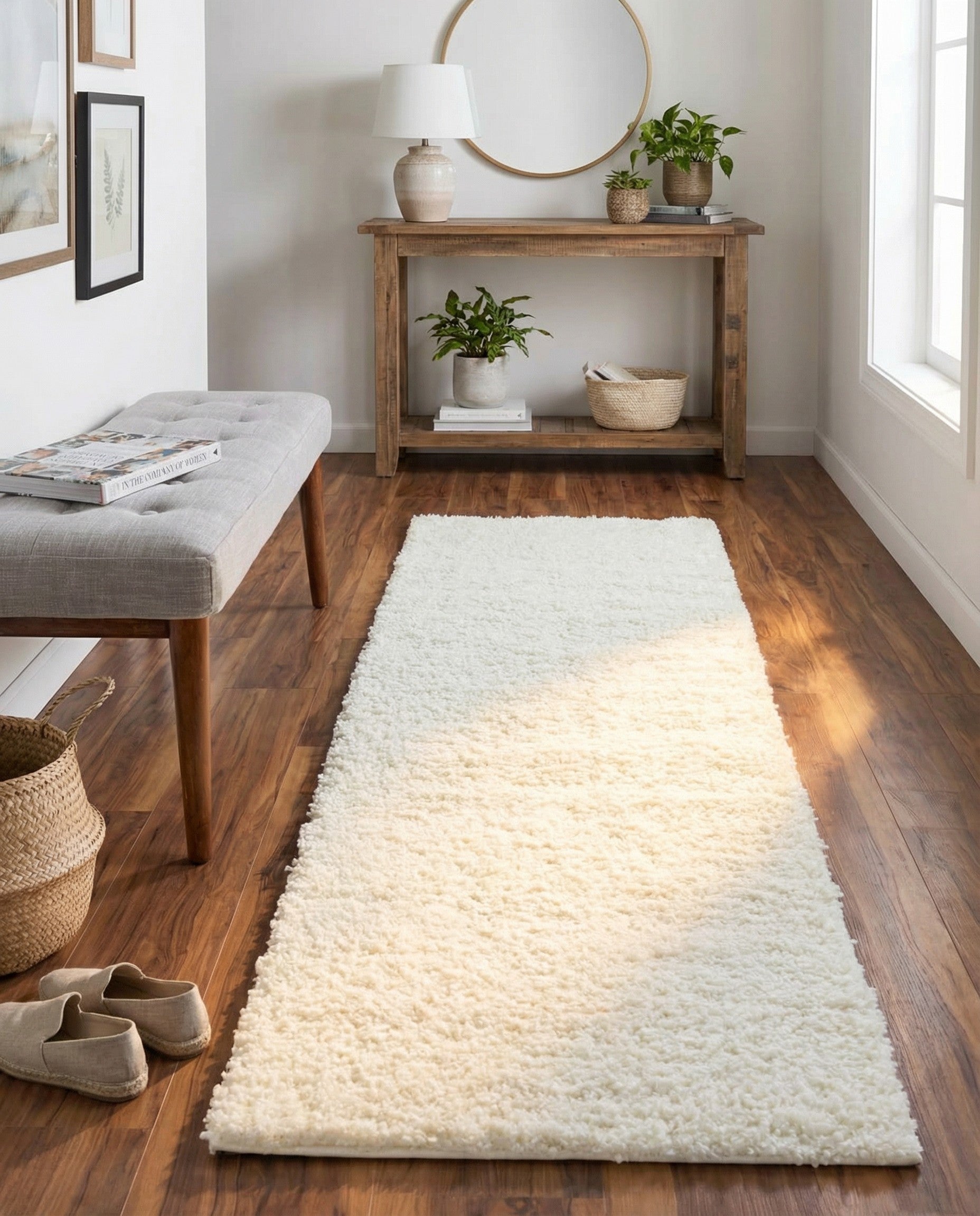  2' 7 x 10' Soft Solid Shag Runner Rug