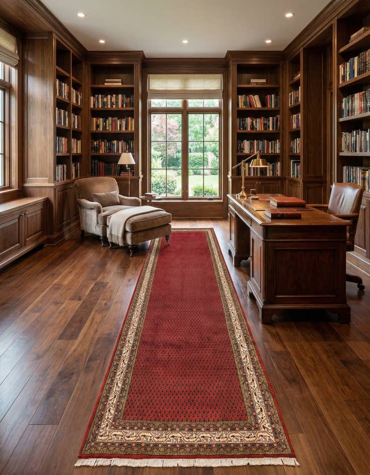 Detail image of 6' x 11' 6  Hand Knotted Mir Wool Runner Rug