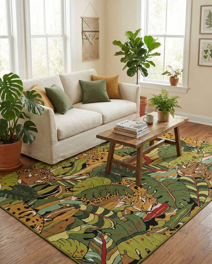 6' x 9' Easy-Clean Botanical Indoor / Outdoor Rug
