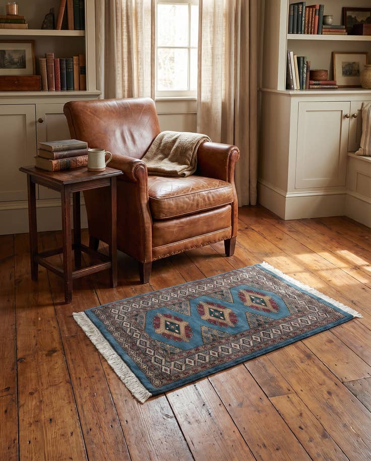 Detail image of 60cm x 90cm Hand Knotted Bokhara Oriental Wool Rug