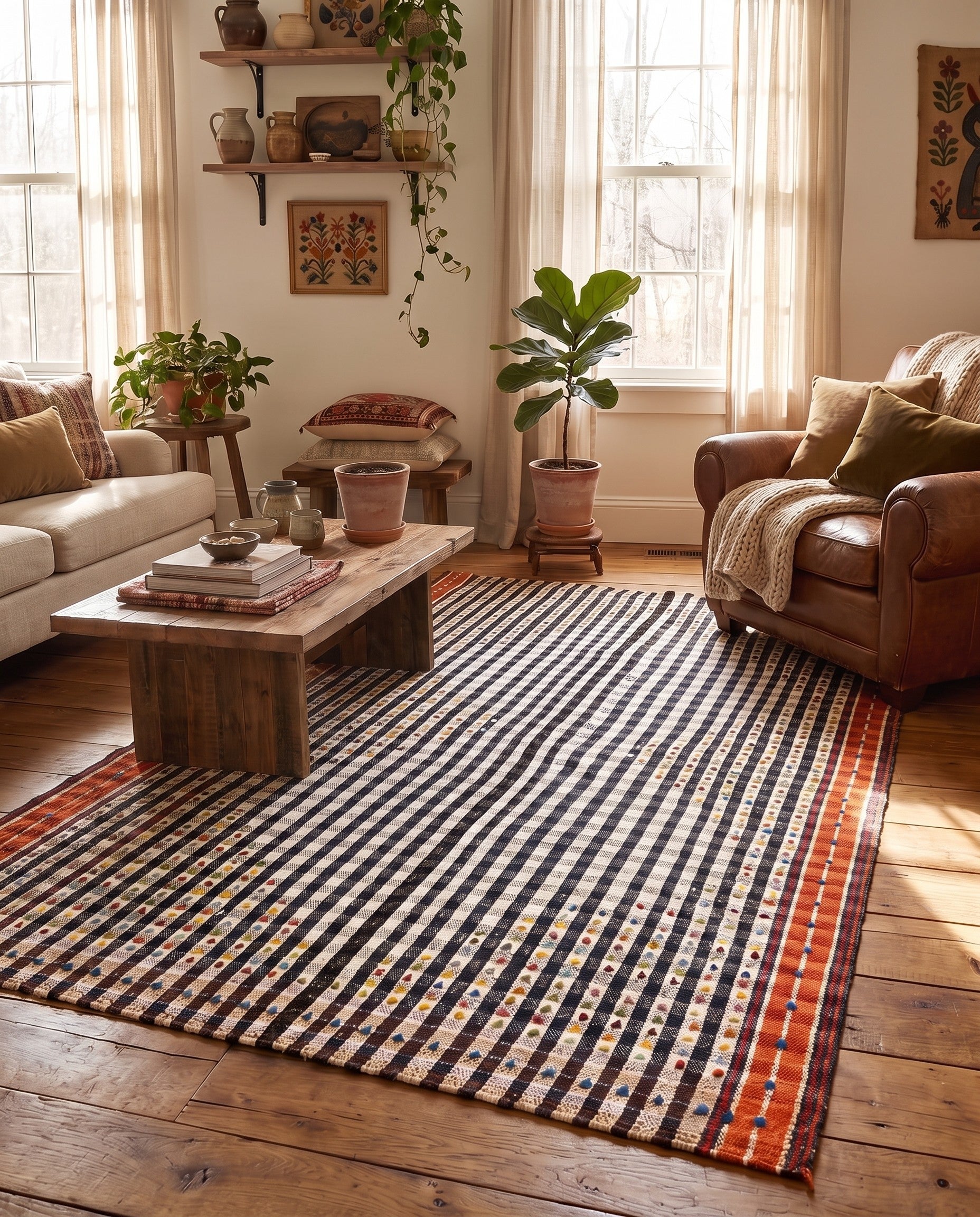 4' 9 x 7' 3 Jajim Wool Rug