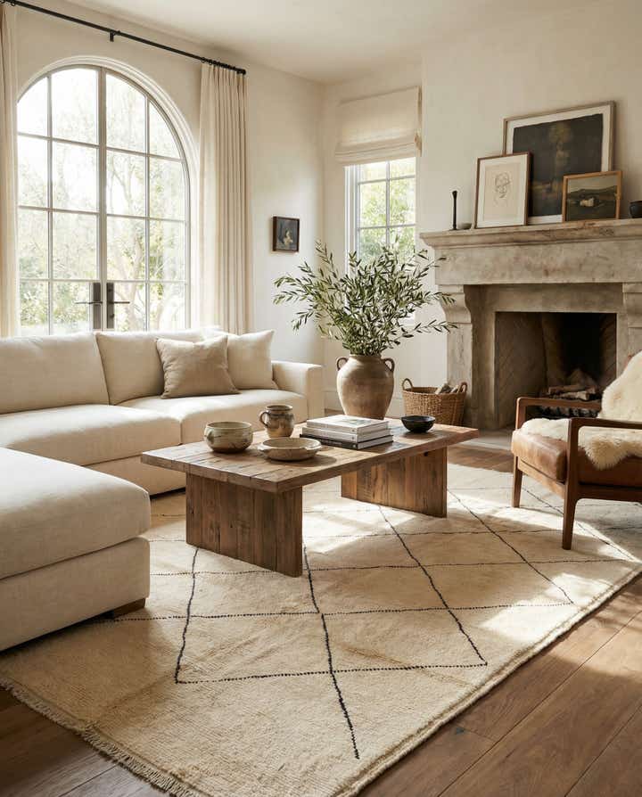 8' 1 x 9' 8 Hand Knotted Moroccan Wool Rug