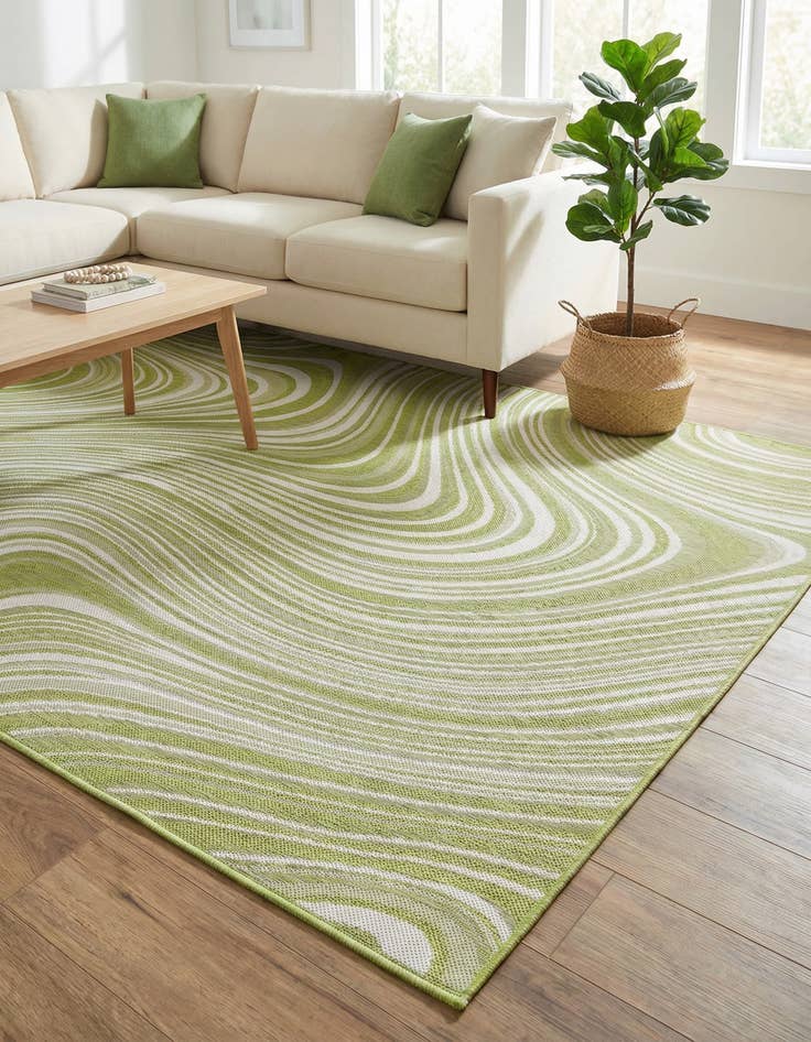 Detail image of 7' 10 x 11'  Washable Modern Indoor / Outdoor Rug
