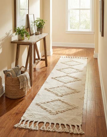 Ivory Hand Woven Arizona Wool Runner Rug