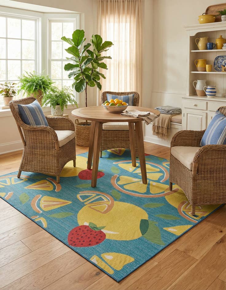 Detail image of 10' x 10'  Washable Baja Indoor / Outdoor Square Rug