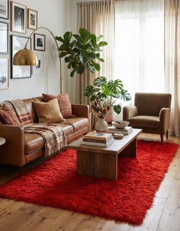 3' 6 x 6' 8 Hand Knotted Moroccan Wool Rug